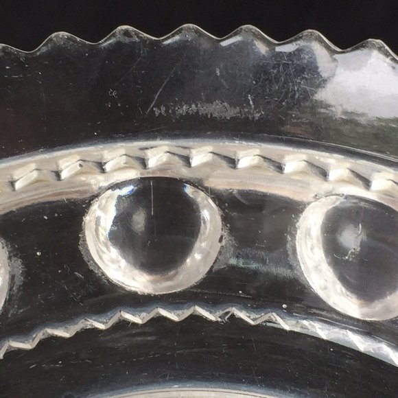 Vintage Cut Glass Bowl Clear Small Candy Nuts Relish Trinket Dish Starburst Etch - Picture 10 of 12
